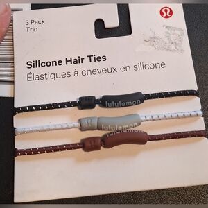 Lululemon Silicone Hair Ties Set - Black, Gray, Red